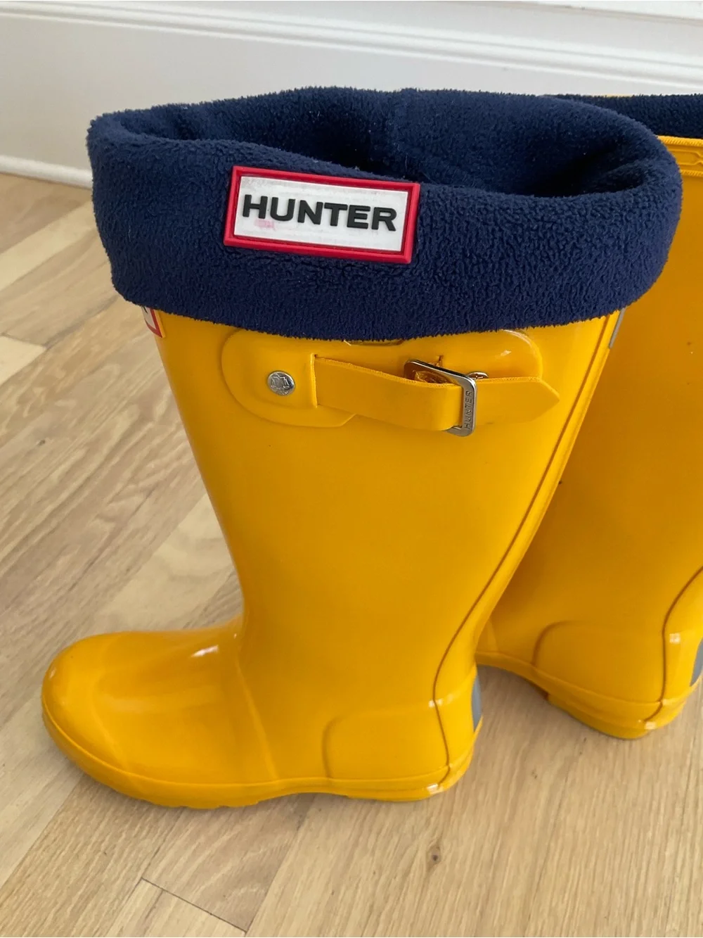 Hunter Kids Yellow Rain Boots
